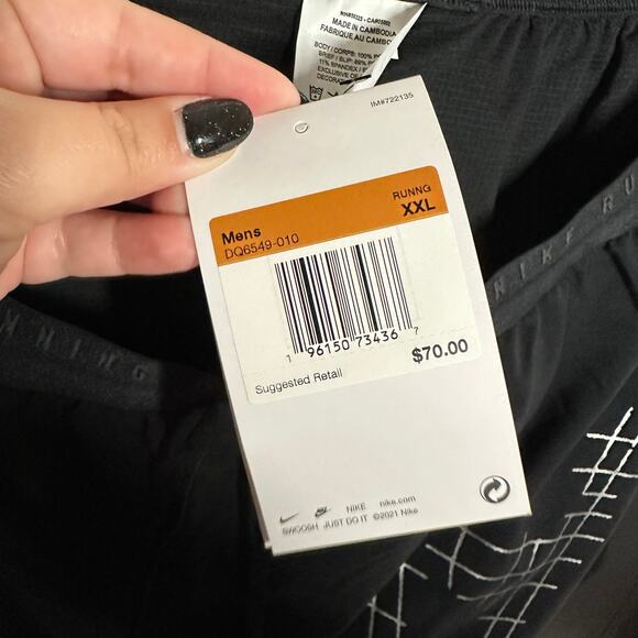 Nike Dri-FIT Stride Run Division 5 Inch Brief-Lined Shorts Black Men's XXL NWT - Picture 12 of 16